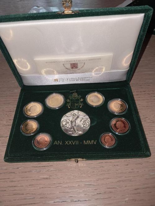 Vaticaan 2005 PROOF + zilveren medaille, Postzegels en Munten, Munten | Europa | Euromunten, Setje, Overige waardes, Vaticaanstad