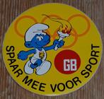 De Smurfen sticker GB Spaar mee voor sport Peyo Schtroumpfs, Comme neuf, Image, Affiche ou Autocollant, Schtroumpfs, Enlèvement ou Envoi
