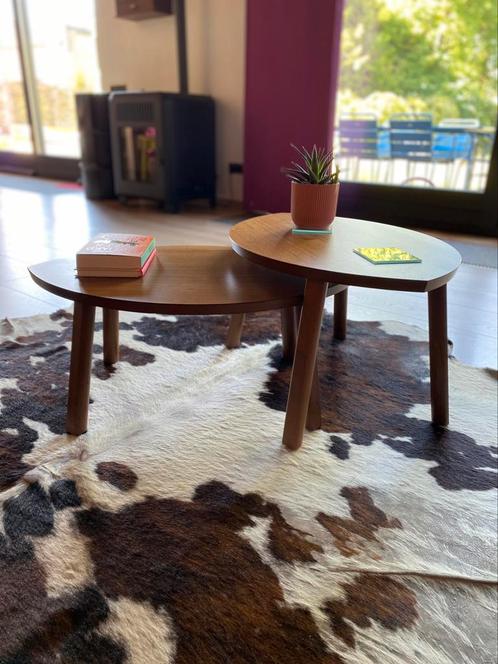 Set van 2 bijzettafels uit de Stockholmreeks van Ikea, Huis en Inrichting, Tafels | Bijzettafels, Gebruikt, Overige vormen, Minder dan 45 cm