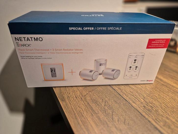 Thermostat Netatmo 3 boutons de radiateur intelligent, Bricolage & Construction, Thermostats, Neuf, Thermostat intelligent, Enlèvement