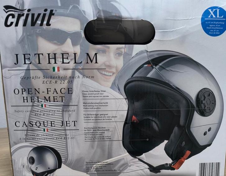 Joli casque de scooter, neuf dans sa boîte, Vélos & Vélomoteurs, Casques de cyclomoteur, Neuf, Extra large ou plus grand, Enlèvement