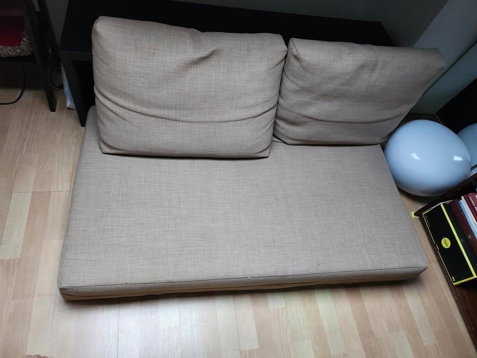 Futon avec coussins, Enlèvement, Comme neuf, Beige, Rectangulaire