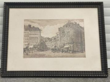 gravure quai de lacoffe signe eugene rensburg beschikbaar voor biedingen