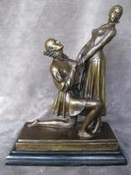 Bronsuitvoering 'La propose' huwelijksaanzoek Chiparus., Antiquités & Art, Bronze, Enlèvement