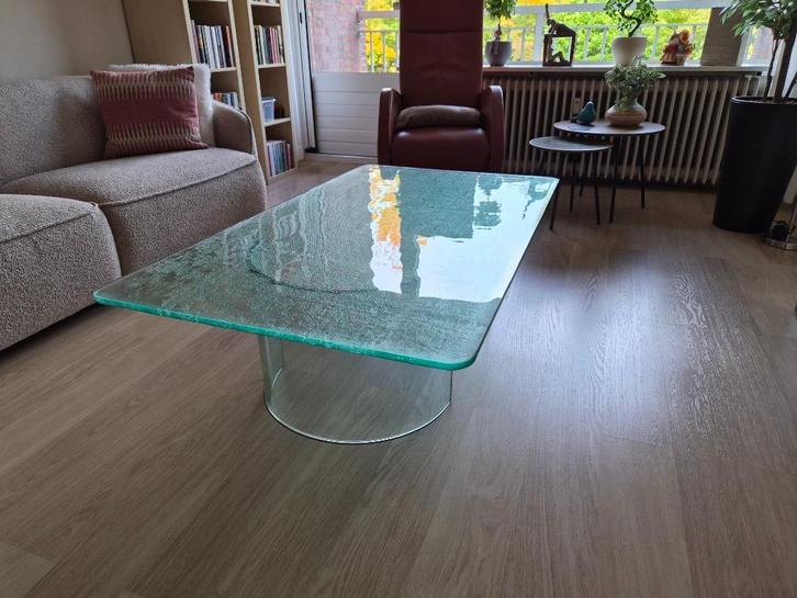 Zeer mooie Salontafel in glas, Huis en Inrichting, Tafels | Salontafels, Zo goed als nieuw, Minder dan 50 cm, 50 tot 100 cm, 100 tot 150 cm