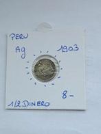 Peru 1/2 dinero 1903   AG, Ophalen of Verzenden