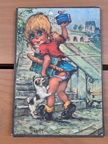 Vintage prent Michel Thomas Big Eyed girl, Antiek en Kunst, Ophalen