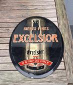 Excelsior bierreclame jaren 50, Verzamelen, Ophalen of Verzenden, Gebruikt, Reclamebord