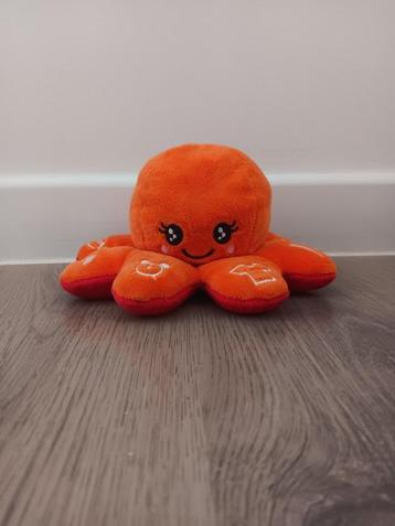 Knuffeltje flip octopus - oranje, rood - 10cm, Kinderen en Baby's, Ophalen, Zo goed als nieuw, Overige typen