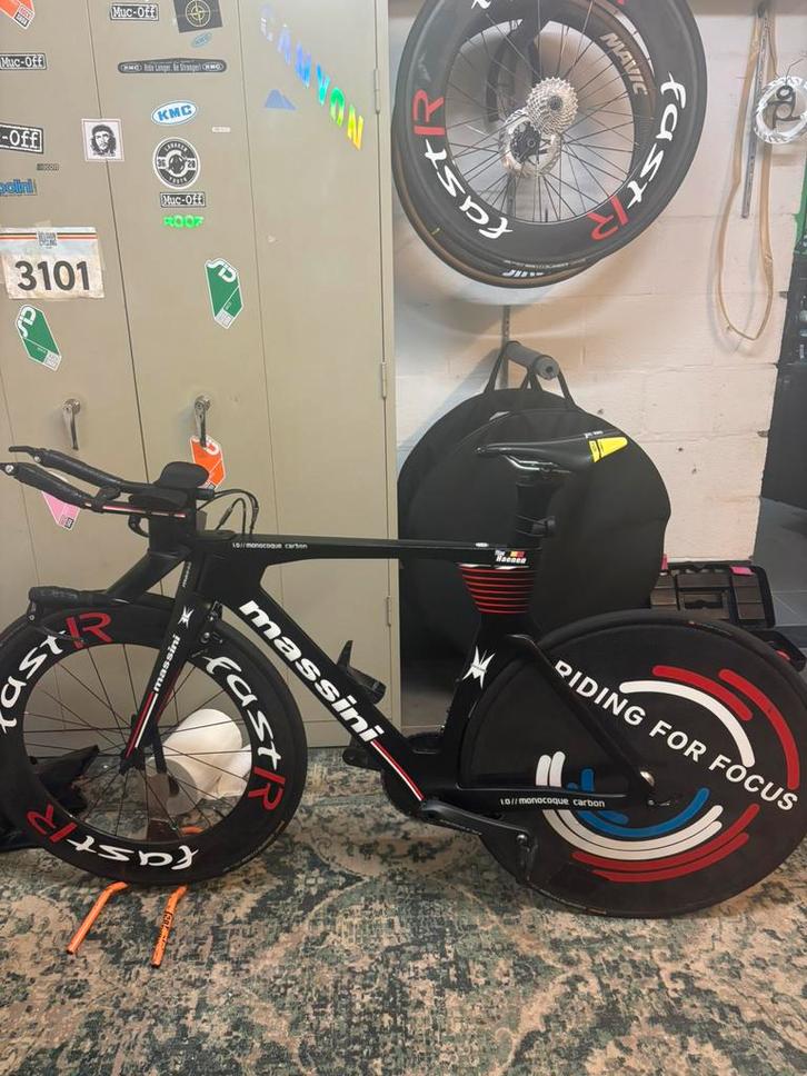 tijdritfiets massini, Fietsen en Brommers, Fietsen | Racefietsen, Overige merken, Carbon, 53 tot 57 cm, Ophalen