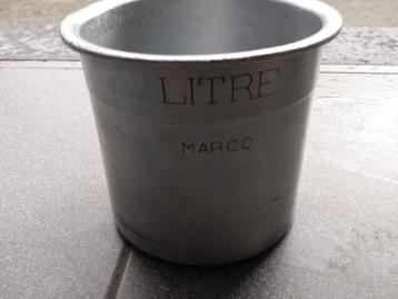 Metalen maatbeker 1 liter (vintage)