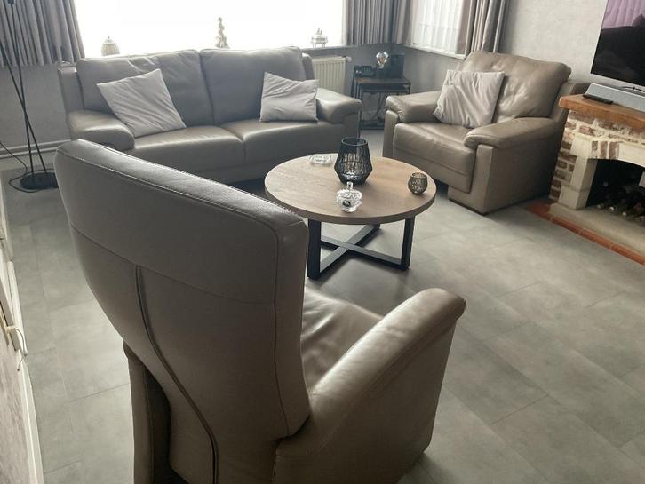 Salon, Huis en Inrichting, Zetels | Complete zithoeken, Gebruikt, Leer, Ophalen