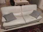 Siège 3 ou 3,5 places en cuir véritable blanc, Enlèvement, Comme neuf, Cuir