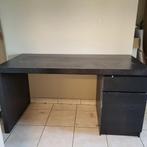 Bureau met opbergstuk - ikea malm donkerhout, Huis en Inrichting, Bureaus, Gebruikt, Ophalen, Bureau