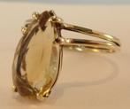 Antieke 14 karaat geelgouden ring met Goudtopaas, Handtassen en Accessoires, Antieke sieraden, Verzenden, Goud, Ring, Met edelsteen