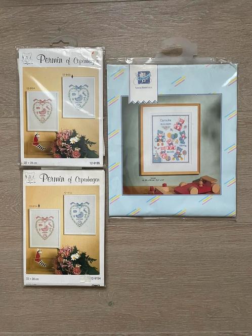 3 geboortepakketjes samen of apart, Hobby en Vrije tijd, Borduren en Borduurmachines, Nieuw, Borduurpakket, Handborduren, Ophalen of Verzenden