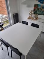 Witte aluminium eettafel 140x140x75cm, Huis en Inrichting, Tafels | Eettafels, Zo goed als nieuw, Ophalen