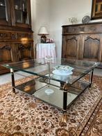 Glazen salontafel, Huis en Inrichting, Tafels | Salontafels, Ophalen, Zo goed als nieuw, Vierkant, Glas