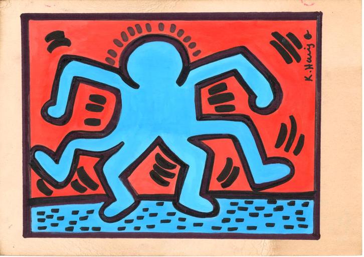 Keith Haring Artwork, Antiquités & Art, Art | Peinture | Moderne, Enlèvement ou Envoi