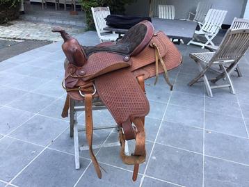 Selle en cuir type western.Tres peu utilisée., Enlèvement, Comme neuf, Western