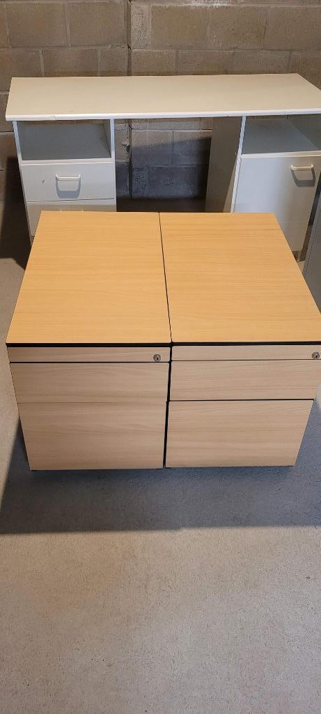 2x Ladeblok Lensvelt, 3 laden, zwart/beuken, Huis en Inrichting, Kasten | Ladekasten, Gebruikt, Minder dan 100 cm, Minder dan 50 cm