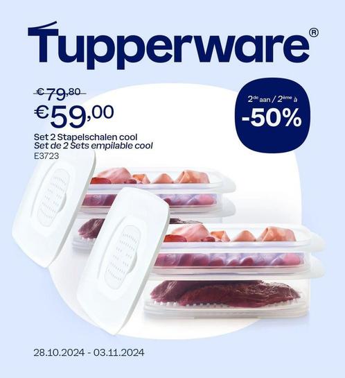 Tupperware - Bols empilables Cool, Maison & Meubles, Cuisine| Tupperware, Neuf, Balance, Blanc, Enlèvement ou Envoi