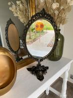 Art deco koperen messing kaptafelspiegel make up spiegel, Ophalen of Verzenden