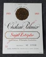 Chateau Palmier Saint-Estephe Medoc 1985 vintage etiket, Collections, Vins, Comme neuf, France, Enlèvement ou Envoi
