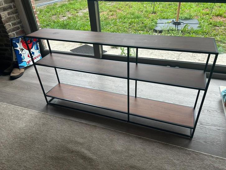 La Redoute Console rek in walnootfineer, Huis en Inrichting, Kasten | Vitrinekasten, Zo goed als nieuw, Minder dan 100 cm, 100 tot 150 cm