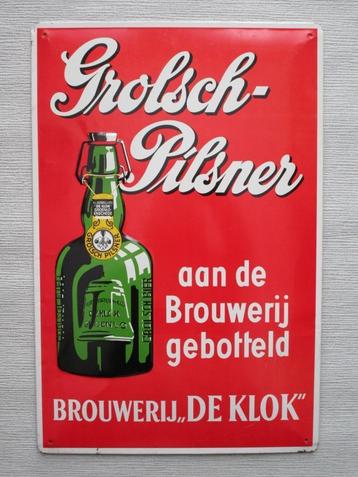Retro Reclamebord Grolsch Pilsner beschikbaar voor biedingen