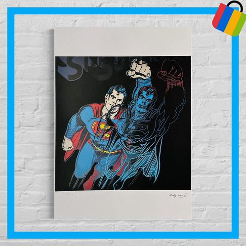🟢 ANDY WARHOL Superman signé - avec certificat -, Antiquités & Art, Art | Lithographies & Sérigraphies, Enlèvement ou Envoi