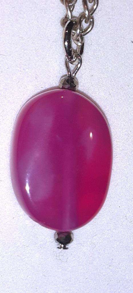 Ketting edelsteen hanger paarse agaat met draaislotje, Bijoux, Sacs & Beauté, Colliers, Neuf, Pierre ou Minéral, Violet, Avec pierre précieuse