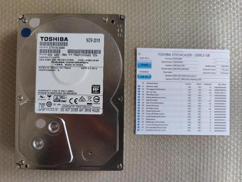 2 disques durs 3"1/2 SATA 2 TB Toshiba, Computers en Software, Harde schijven, Gebruikt, Server, Intern, HDD, SATA, Ophalen