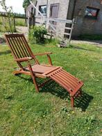 Teakhouten ligstoel, Jardin & Terrasse, Chaises longues, Enlèvement, Comme neuf, Bois de teck, Réglable
