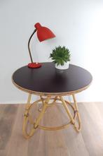 Vintage KOK Diabolo rotan en bamboe salontafel uit de jaren, 55 tot 75 cm, Rond, Gebruikt, 45 tot 60 cm