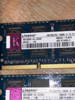 Ram geheugen laptop 2x 4gb Kingston, Computers en Software, RAM geheugen, Ophalen, DDR3, Zo goed als nieuw, Laptop