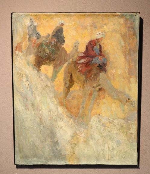 Twee oriëntalistische olieverf schilderijen, Antiek en Kunst, Kunst | Schilderijen | Klassiek, Ophalen of Verzenden