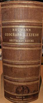 Geographisches Lexikon des Deutschen Reichs,, Série complète, Enlèvement ou Envoi, Neumann Gustav, Utilisé