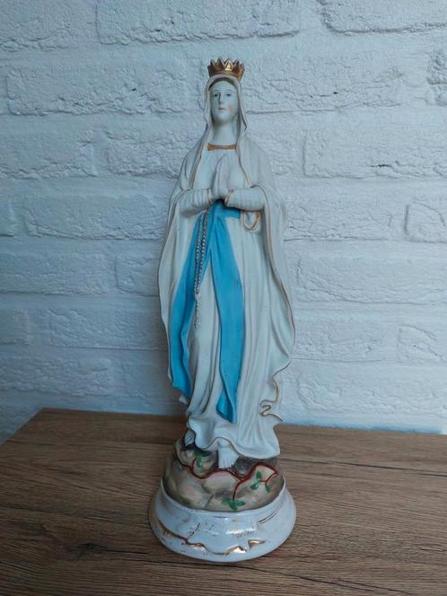 Antiek beeld O.L.V. van Lourdes handgeschilderd, Antiquités & Art, Antiquités | Objets religieux, Enlèvement
