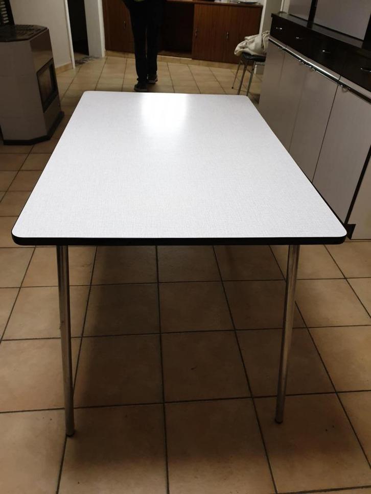 Vintage Formica Tafel 110x70x80 cm, Huis en Inrichting, Tafels | Eettafels, Gebruikt, 50 tot 100 cm, 100 tot 150 cm, Vier personen