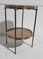 Bijzettafeltje messing, verre eglomise, Maison Jansen, Antiek en Kunst, Ophalen