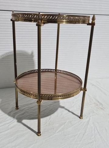 Bijzettafeltje messing, verre eglomise, Maison Jansen beschikbaar voor biedingen