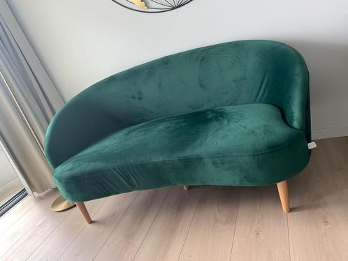 Design groen fluwelen zetel met 2/3 zitplaatsen, Huis en Inrichting, Zetels | Zetels en Chaises Longues, Zo goed als nieuw, Stof
