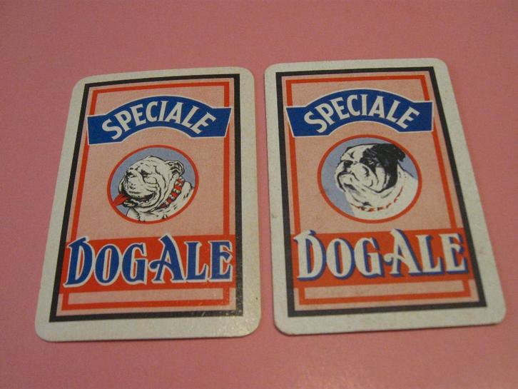 2 oude losse speelkaarten Speciale Dog Ale (173), Verzamelen, Speelkaarten, Jokers en Kwartetten, Zo goed als nieuw, Speelkaart(en)