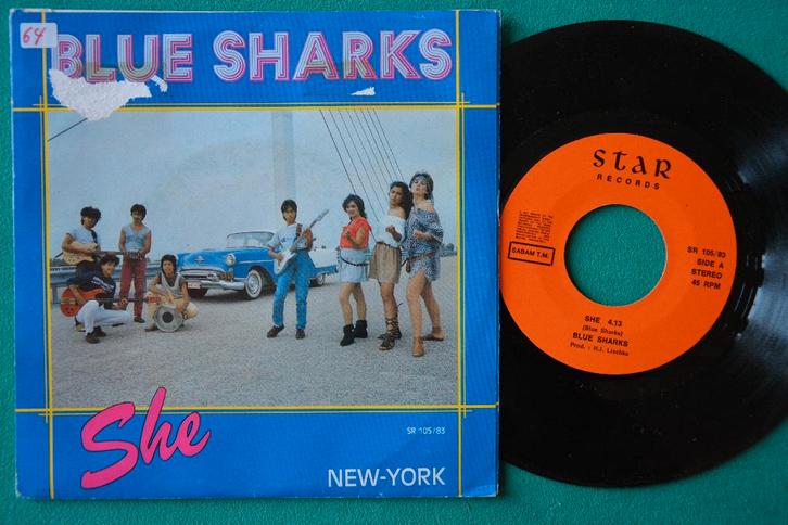 Blue Sharks - She - H - single en vinyle, CD & DVD, Vinyles Singles, Utilisé, Single, Pop, 7 pouces, Enlèvement ou Envoi