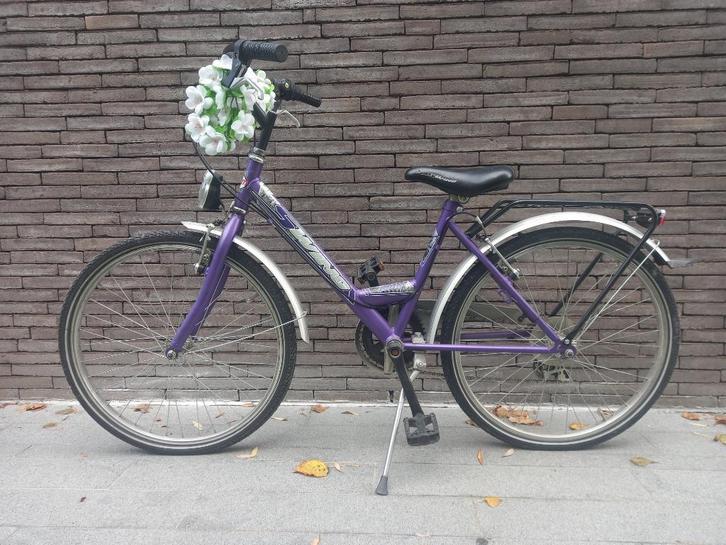 Toffe meisjesfiets 24 inch - 6 versnellingen, Fietsen en Brommers, Fietsen | Meisjes, Gebruikt, 24 inch, Versnellingen, Ophalen