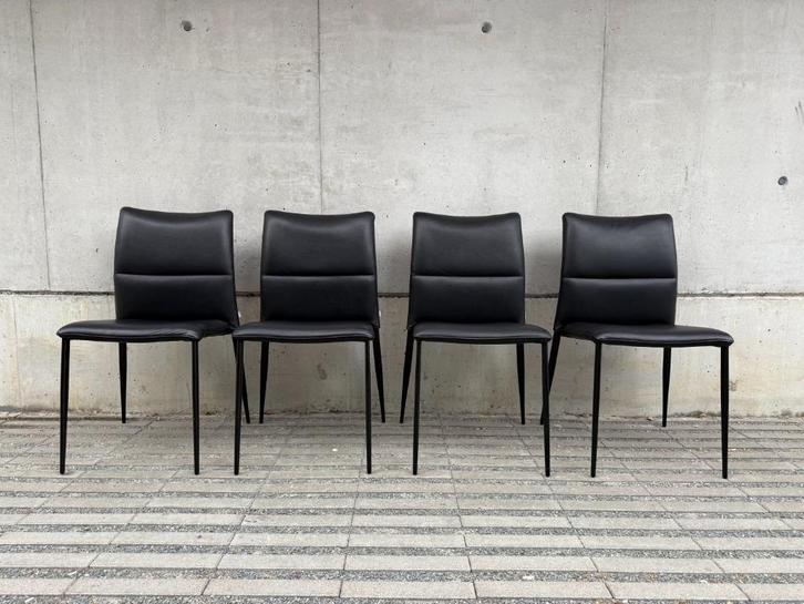 4x Jori Oscarini Eetkamerstoelen (Nieuwstaat!) NP: €4.216, Huis en Inrichting, Stoelen, Zo goed als nieuw, Leer, Zwart, Ophalen of Verzenden