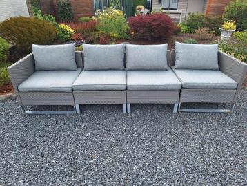 4 delige tuinset Wicker met kussens, Enlèvement, Utilisé, Osier, Salons de jardin