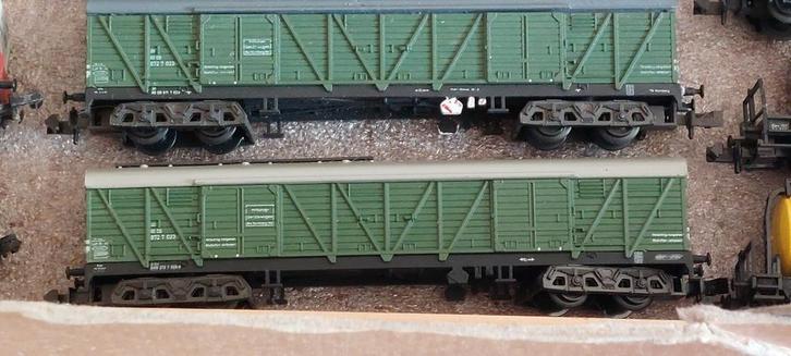 NLK TRIX GESLOTEN GOEDEREN WAGONS OP DRAAISTELLEN 1/160, Hobby en Vrije tijd, Modeltreinen | N-Spoor, Zo goed als nieuw, Wagon