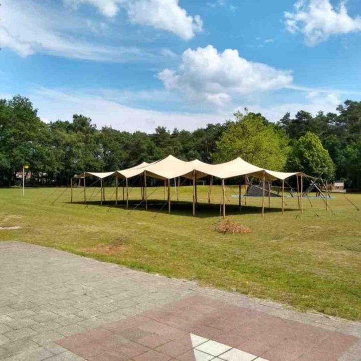 stretchtent 10m op 15m - verkoop 2 jaar gebruikt, Tuin en Terras, Partytenten, Gebruikt, Overige typen, 2 meter of meer, 8 meter of meer